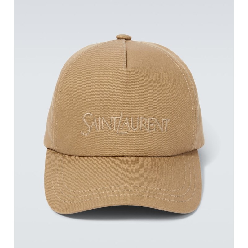 Saint Laurent Logo cotton and linen gabardine baseball cap