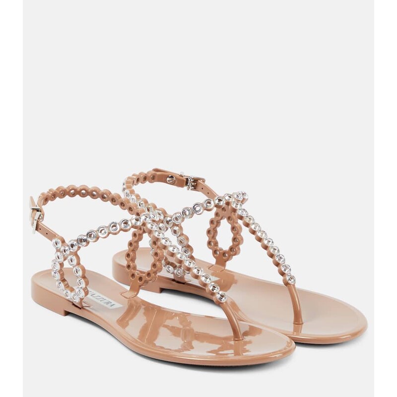 Aquazzura Almost Bare embellished PVC sandals