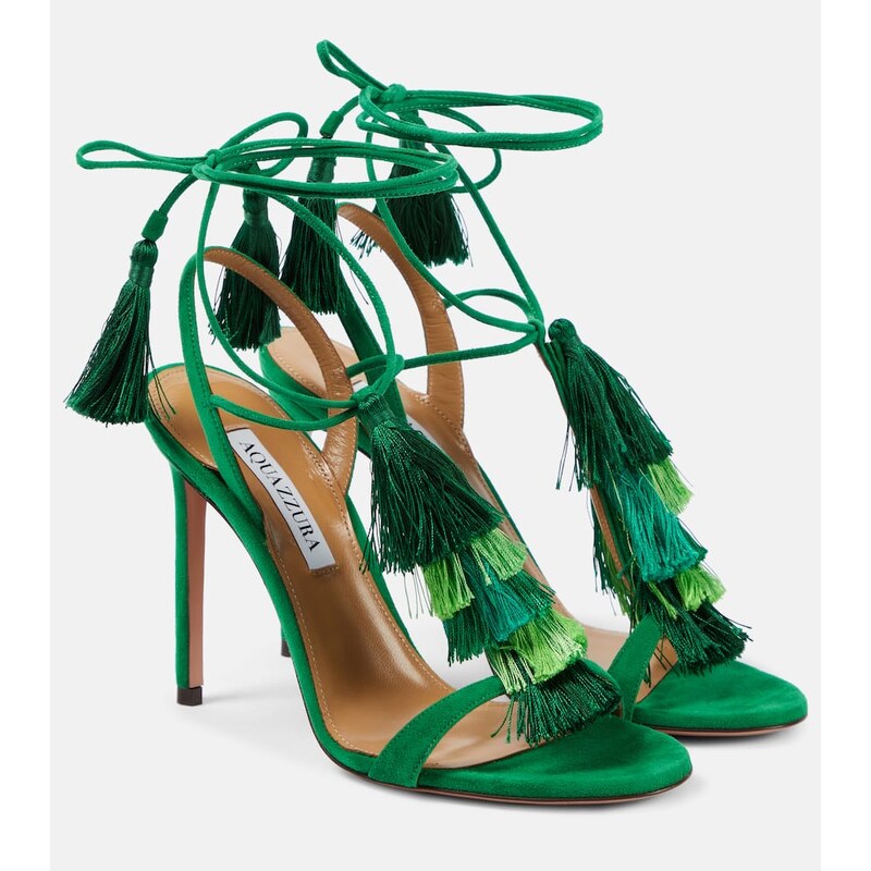 Aquazzura Capri Tassel 105 suede sandals