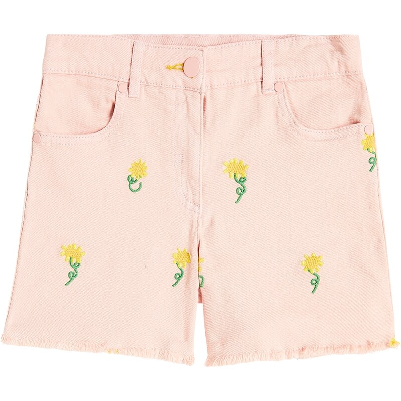 Stella McCartney Kids Floral embroidered denim shorts