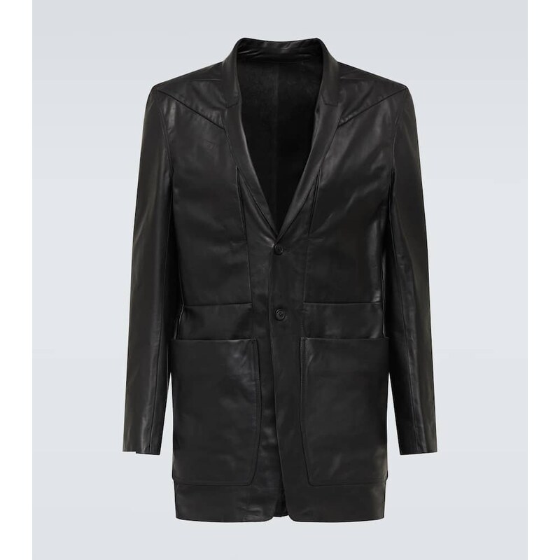 Rick Owens Lido single-breasted leather blazer