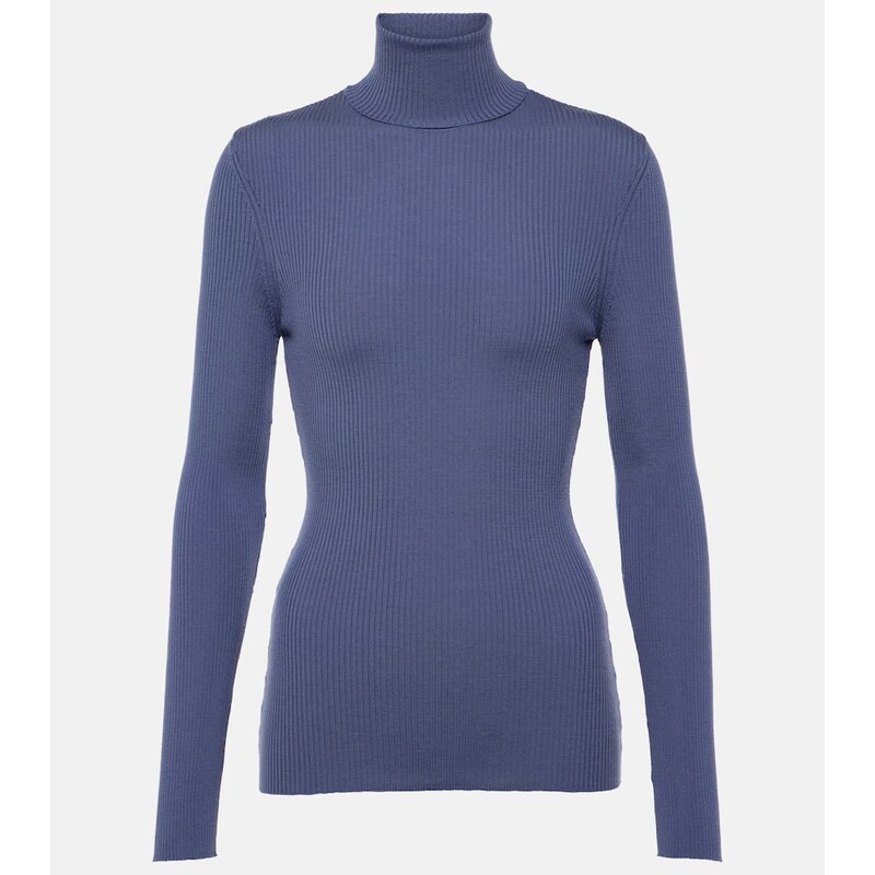 Wolford Ribbed-knit virgin wool turtleneck top