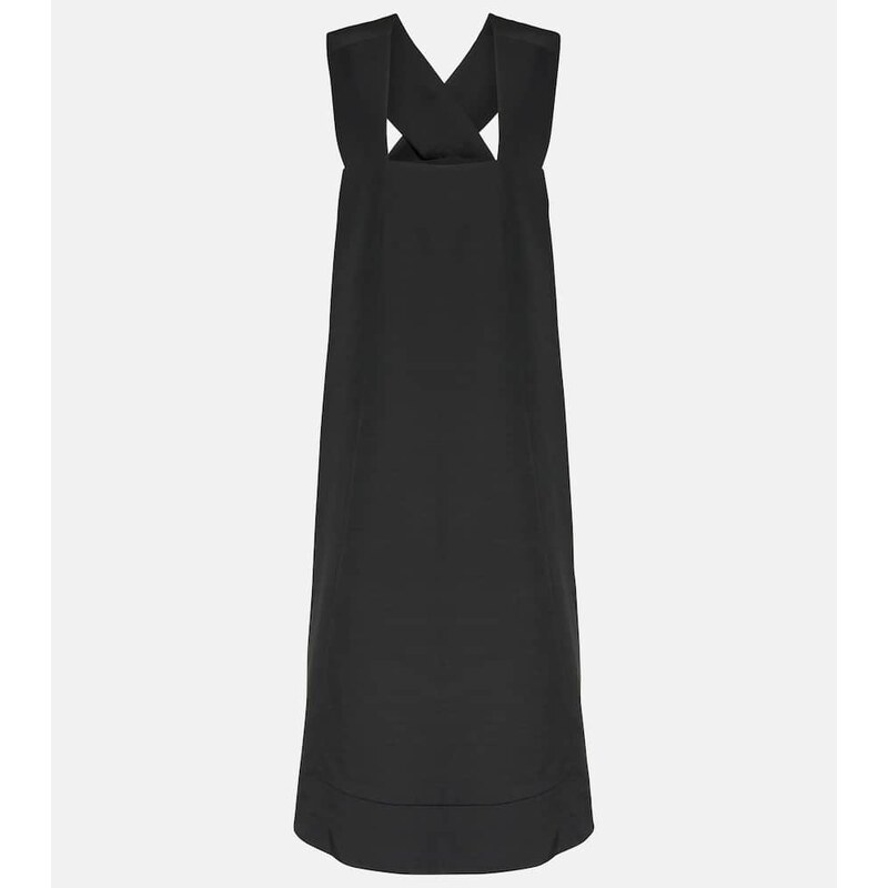 CO Border wool-blend faille midi dress