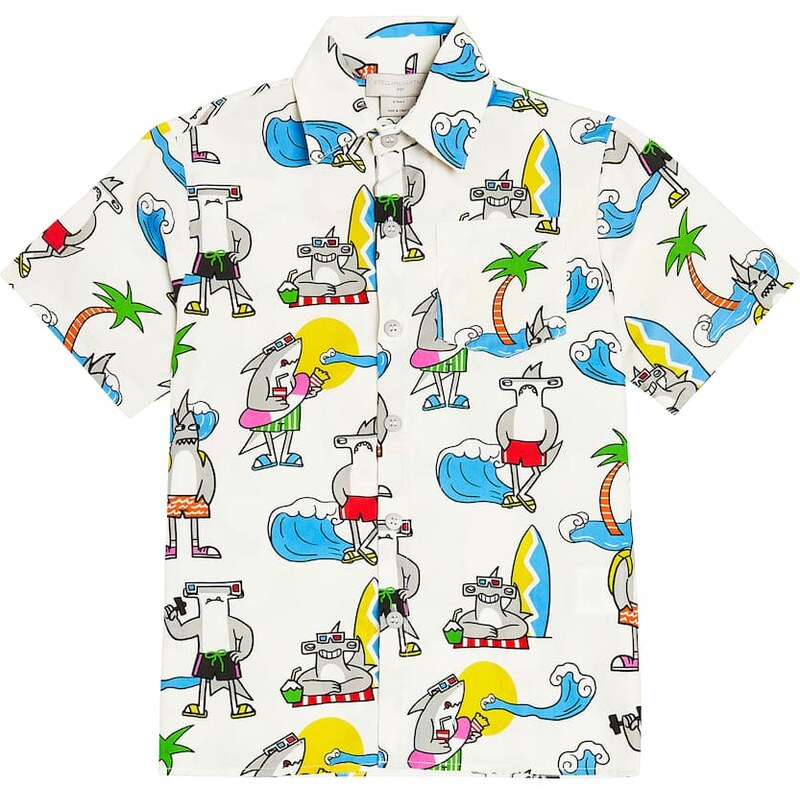 Stella McCartney Kids Printed cotton poplin T-shirt