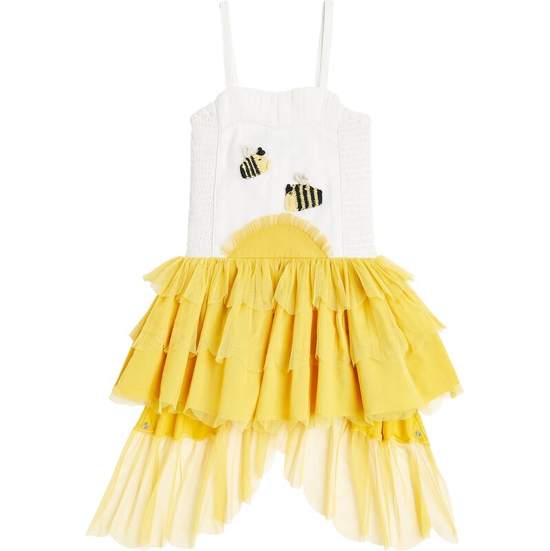 Stella McCartney Kids Embroidered ruffled tulle dress