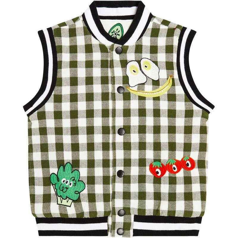 Stella McCartney Kids AppliquÃ checked cotton vest