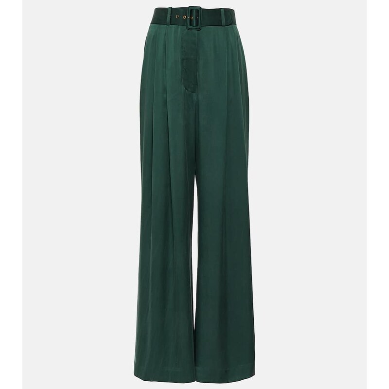 Zimmermann Tuck silk satin wide-leg pants
