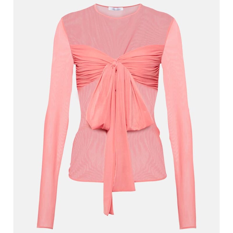 Blumarine Bow-detail jersey top