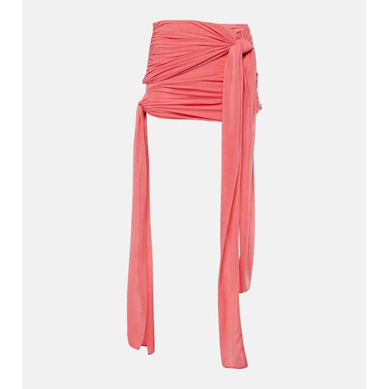 Blumarine Ruched jersey mini skirt