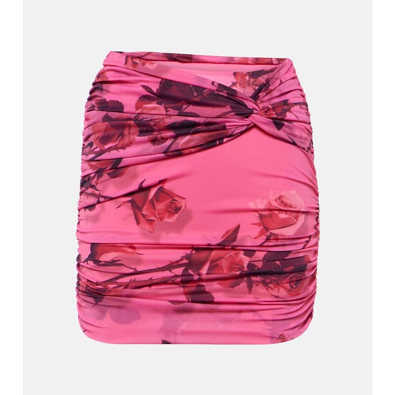 Blumarine Floral ruched miniskirt
