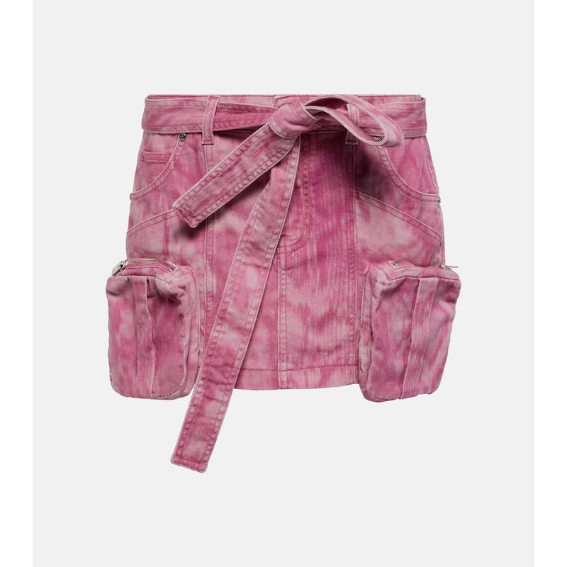 Blumarine Camouflage denim cargo miniskirt