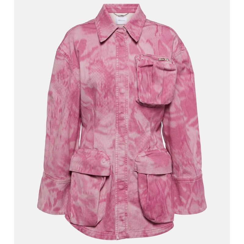 Blumarine Camouflage denim cargo jacket