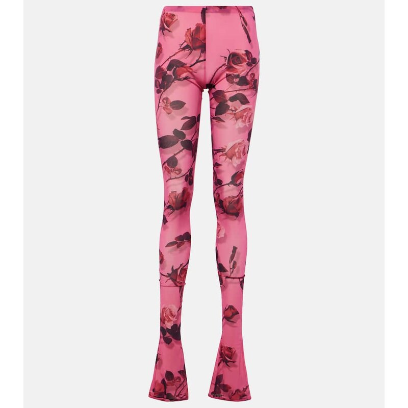 Blumarine Semi-sheer printed leggings