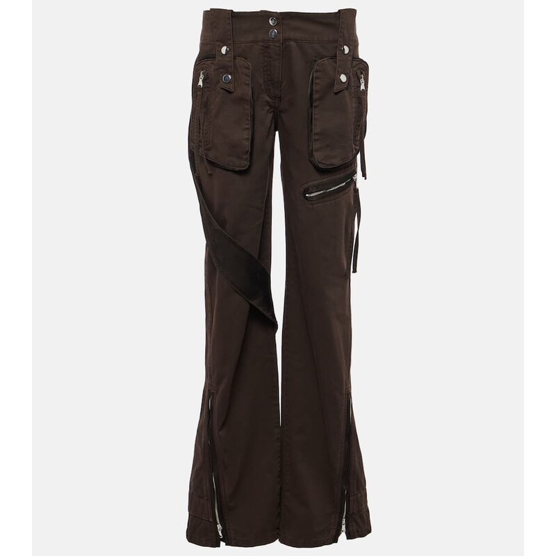 Blumarine Low-rise denim cargo pants