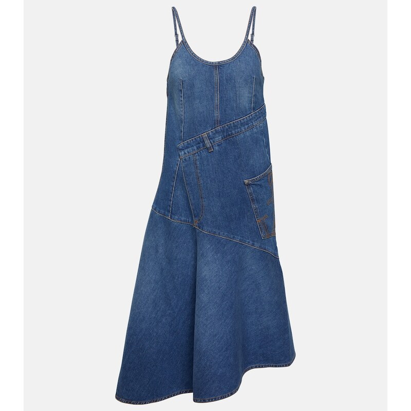JW Anderson Asymmetric denim midi dress