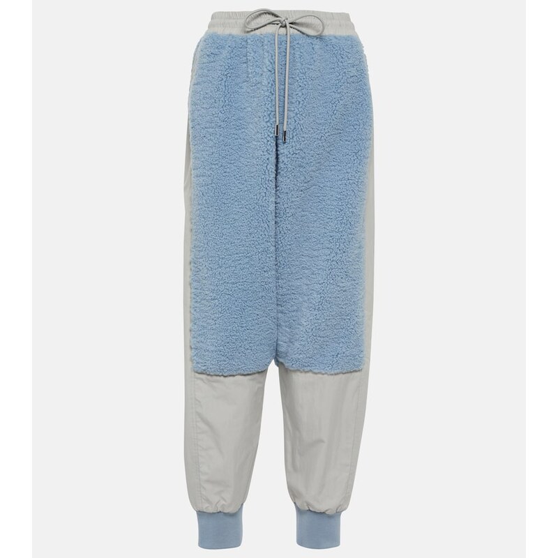 JW Anderson Paneled faux shearling sweatpants