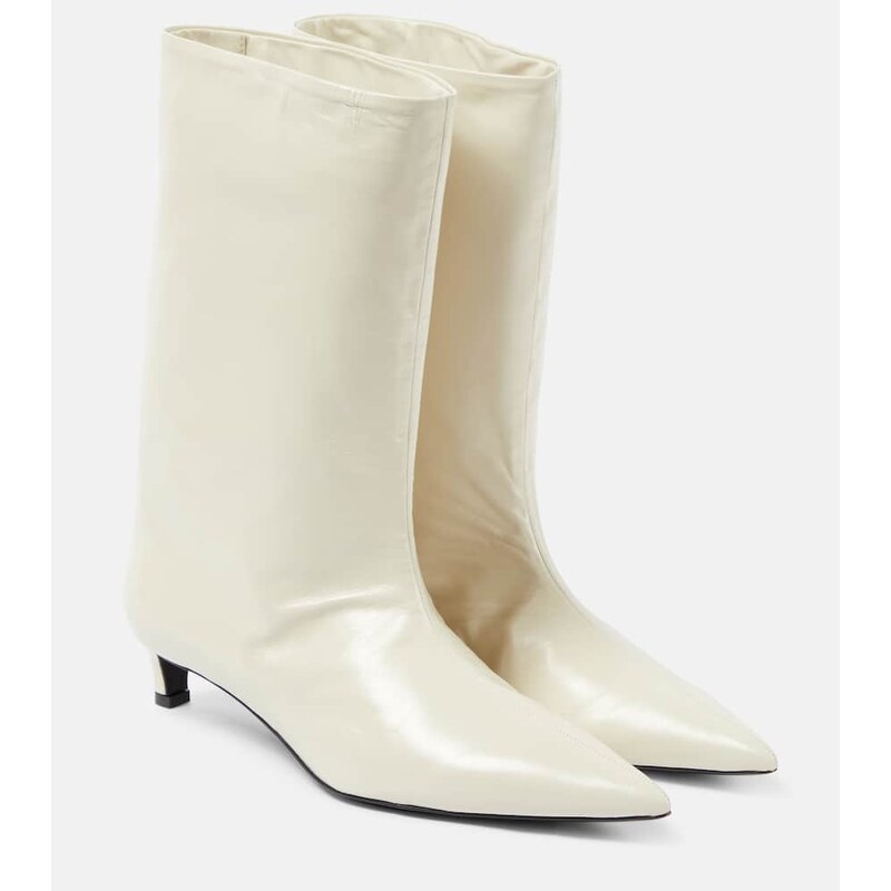 Dámské kozačky z kůže od Jil Sander s ostrým noskem