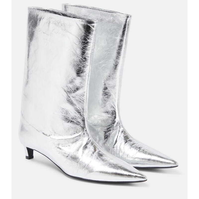 Jil Sander Metallic leather ankle boots