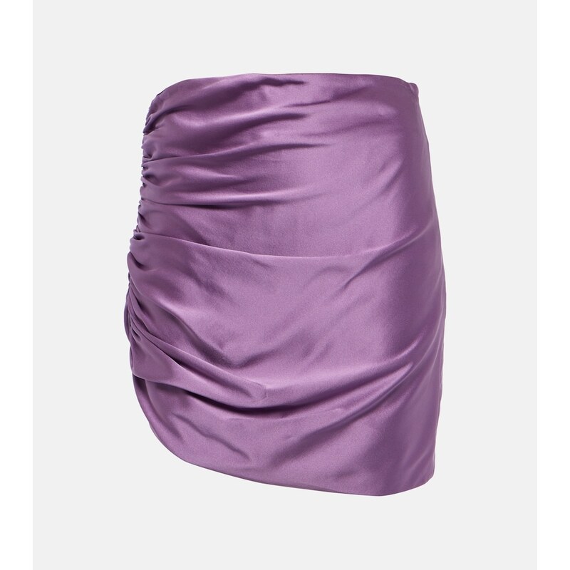 The Sei Asymmetric gathered silk miniskirt