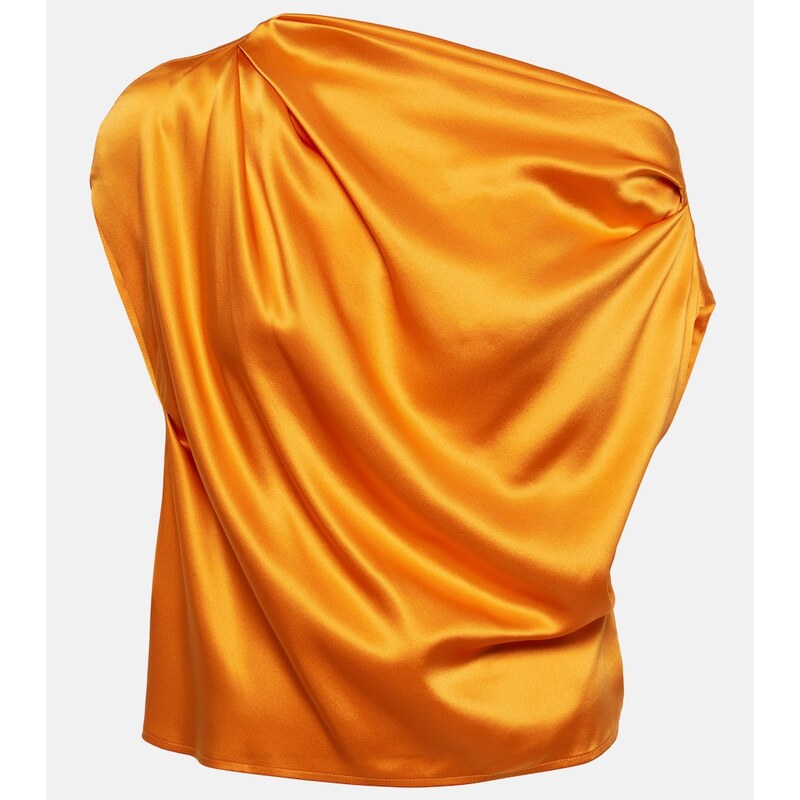 The Sei Draped one-shoulder silk top