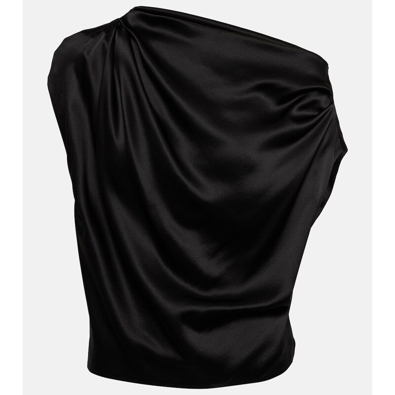 The Sei Draped one-shoulder silk top