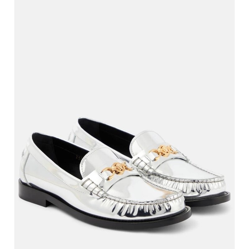 Versace Medusa 95 metallic leather loafers