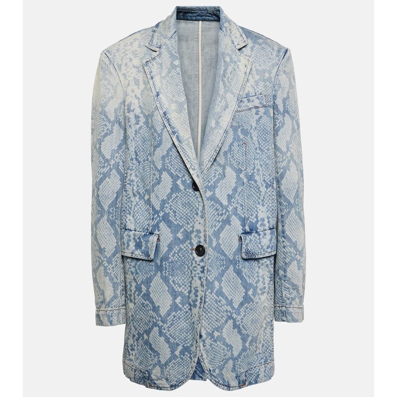 Sportmax Snake-effect denim blazer