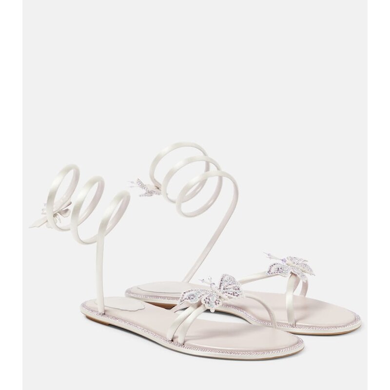 Rene Caovilla Cleo embellished satin sandals