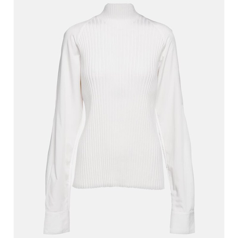 Toteme Ribbed-knit turtleneck wool-blend top