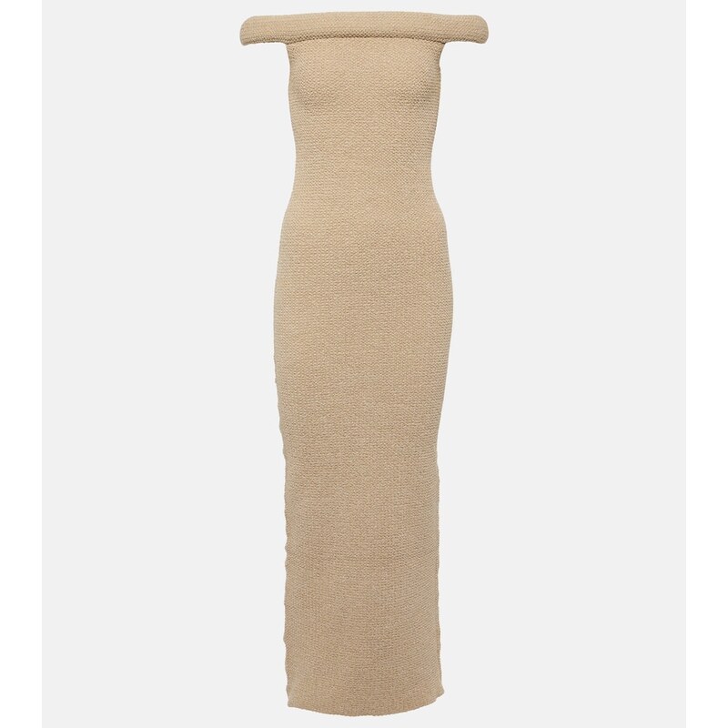 Toteme Knitted off-shoulder midi dress