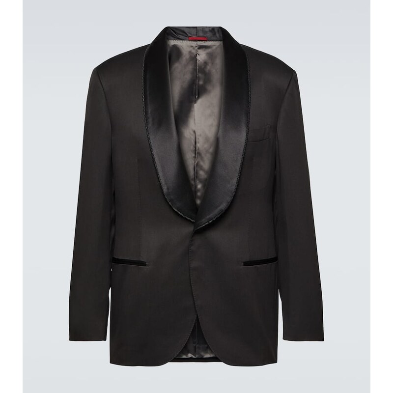 Brunello Cucinelli Single-breasted silk tuxedo jacket