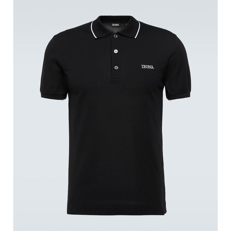 Zegna Cotton-blend polo shirt