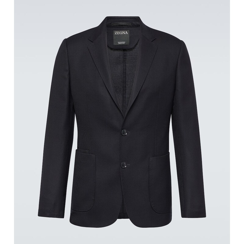 Zegna jednodílný vlnový blejzer ve modré barvě