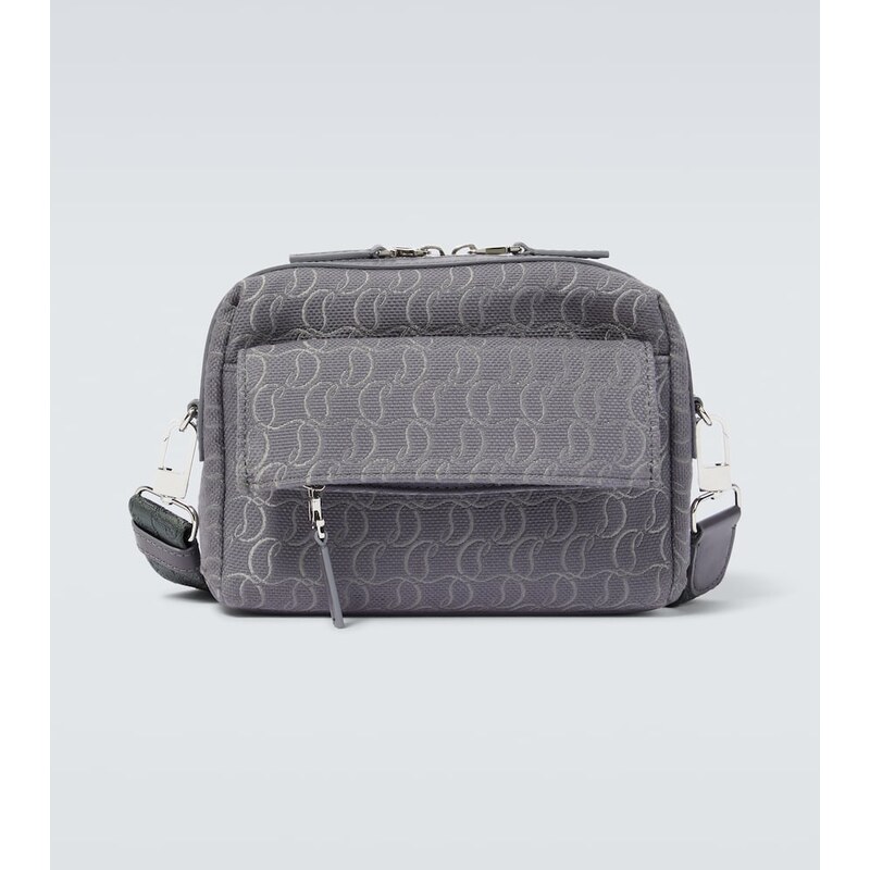 Christian Louboutin Zip N Flap logo jacquard messenger bag