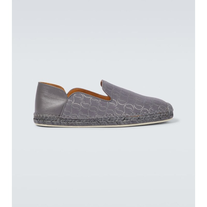 Christian Louboutin Espadon leather-trimmed jacquard espadrilles