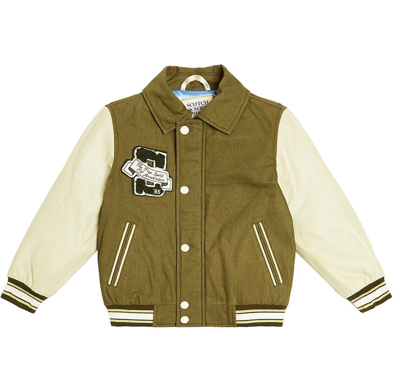 Scotch & Soda Kids Logo cotton varsity jacket