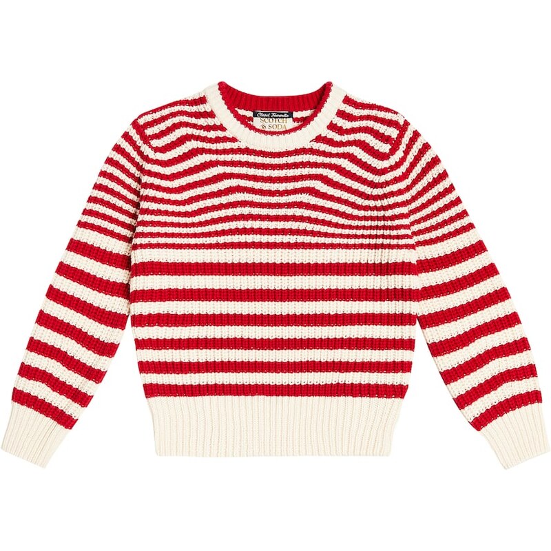 Scotch & Soda Kids Striped cotton-blend sweater