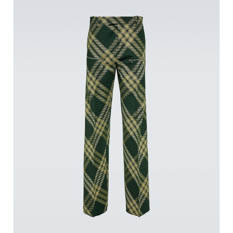 Burberry Checked wool twill straight pants