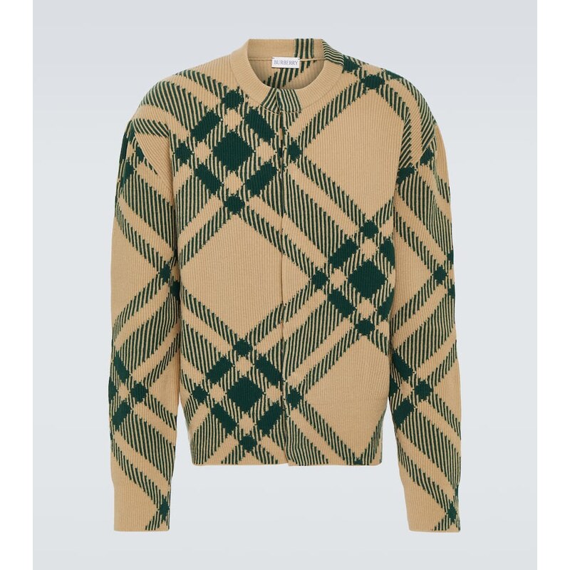 Burberry Burberry Check wool-blend cardigan