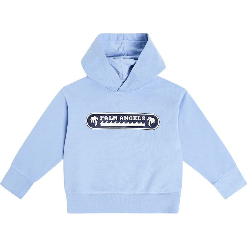 Palm Angels Kids Logo cotton jersey hoodie