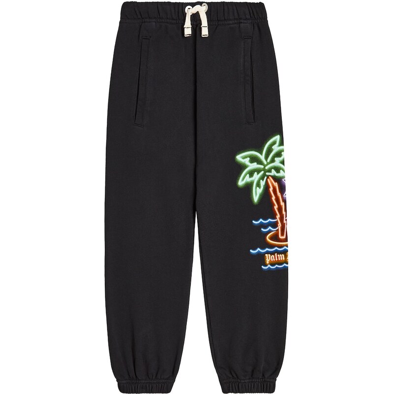 Palm Angels Kids Printed cotton jersey sweatpants