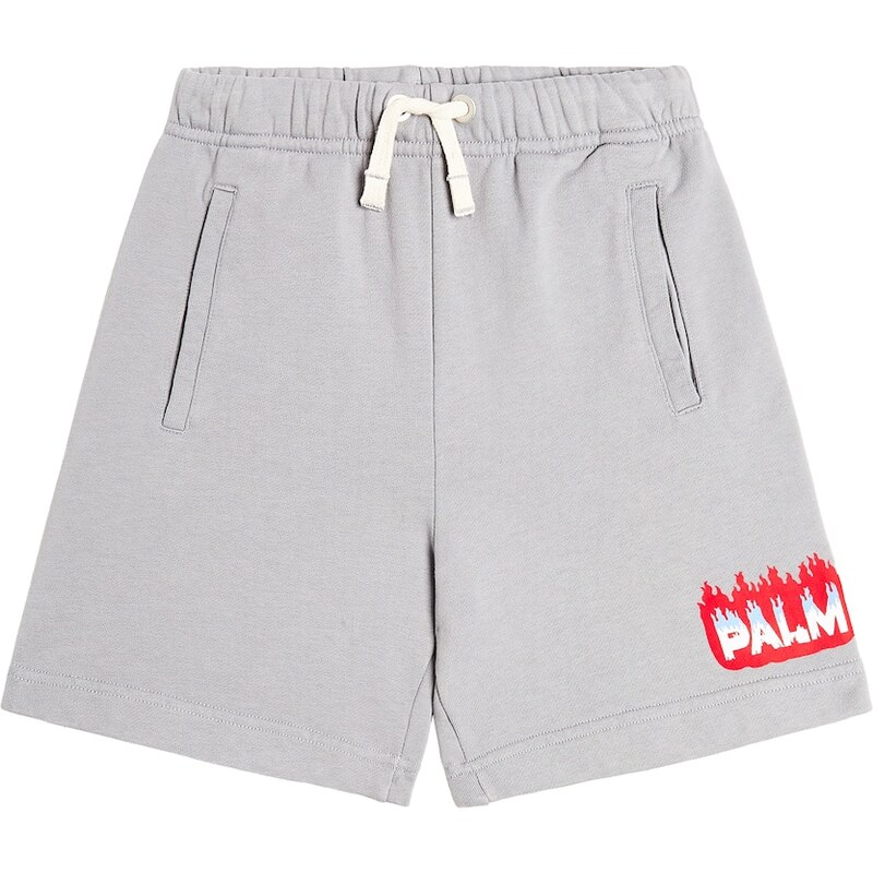 Palm Angels Kids Logo cotton jersey shorts