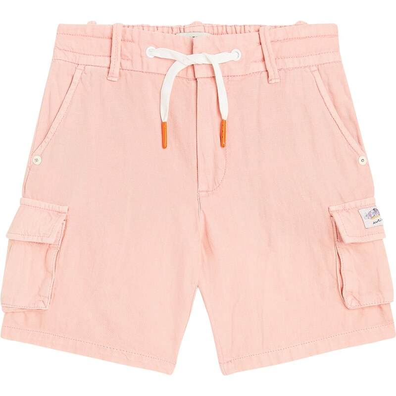 Scotch & Soda Kids Cotton and linen cargo shorts