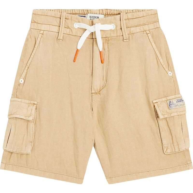 Scotch & Soda Kids Cotton and linen cargo shorts