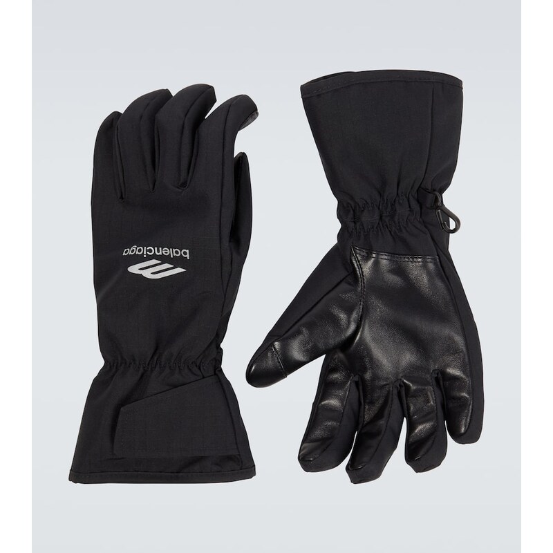 Balenciaga 3B Sports Icon leather-trimmed ski gloves