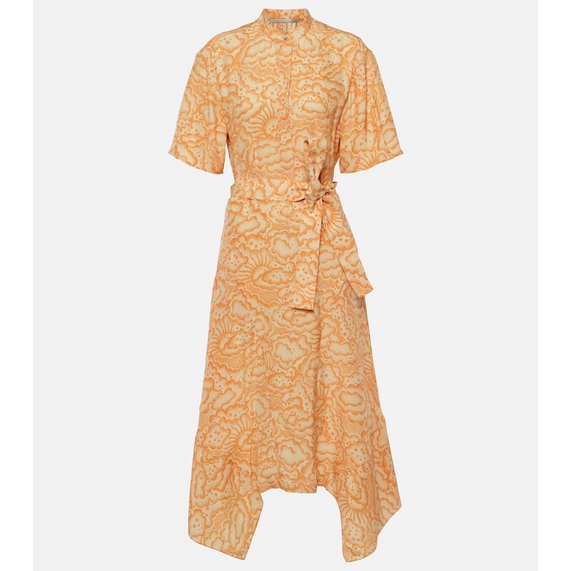 Stella McCartney Printed asymmetric silk midi dress