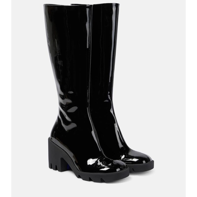 Burberry Stride patent leather knee-high boots