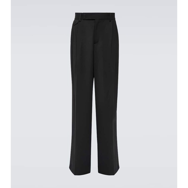 Pánské elegantní kalhoty z čistého vlnění barvy černá