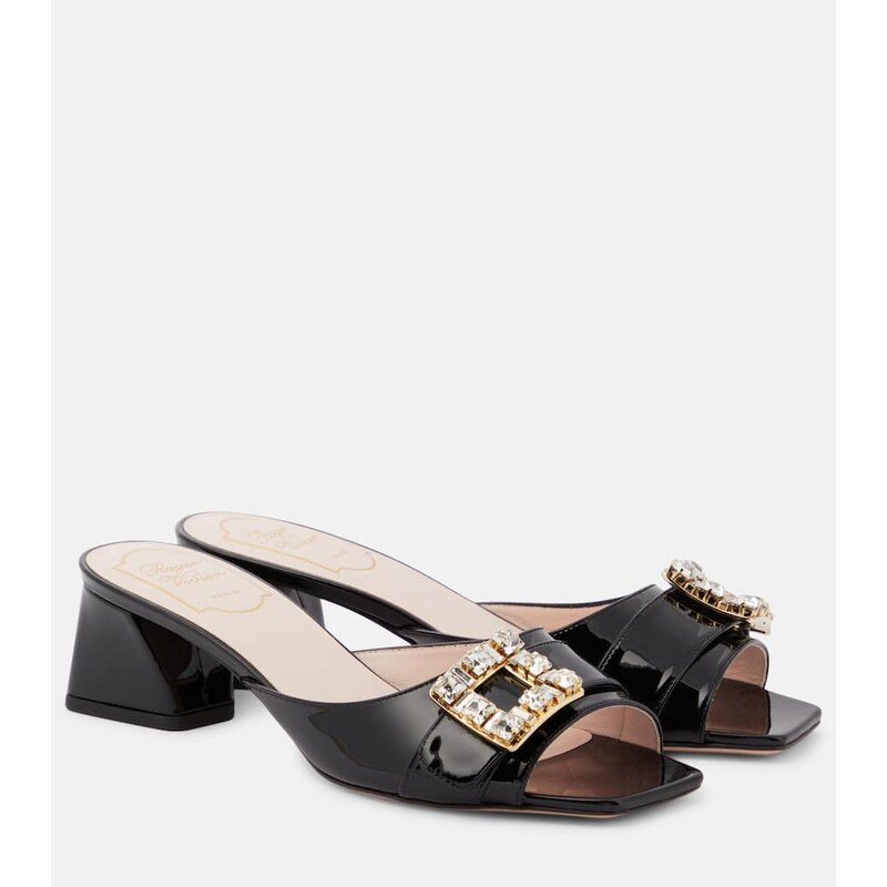 Roger Vivier Bikiviv embellished patent leather mules