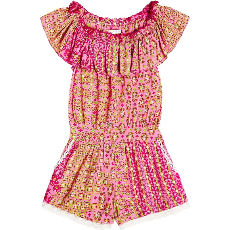 Poupette St Barth Kids Bella floral off-shoulder playsuit